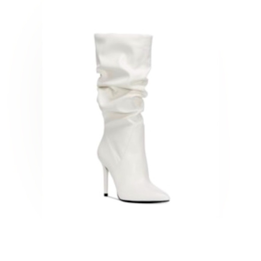 Jessica Simpson White Lyndy Slouch Boots, high boots w high heel, off white